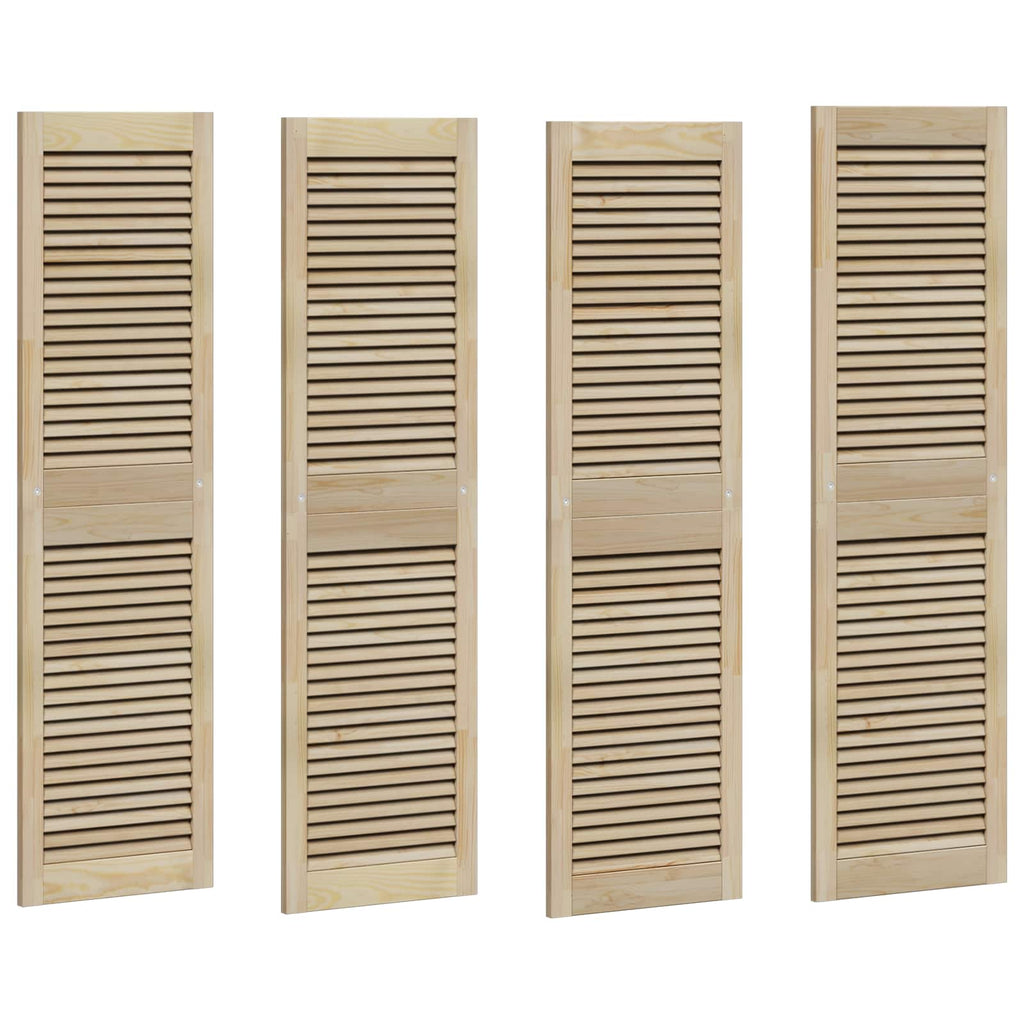 Skåpdörr 4 Pcs Naturfärg Massiv Furu