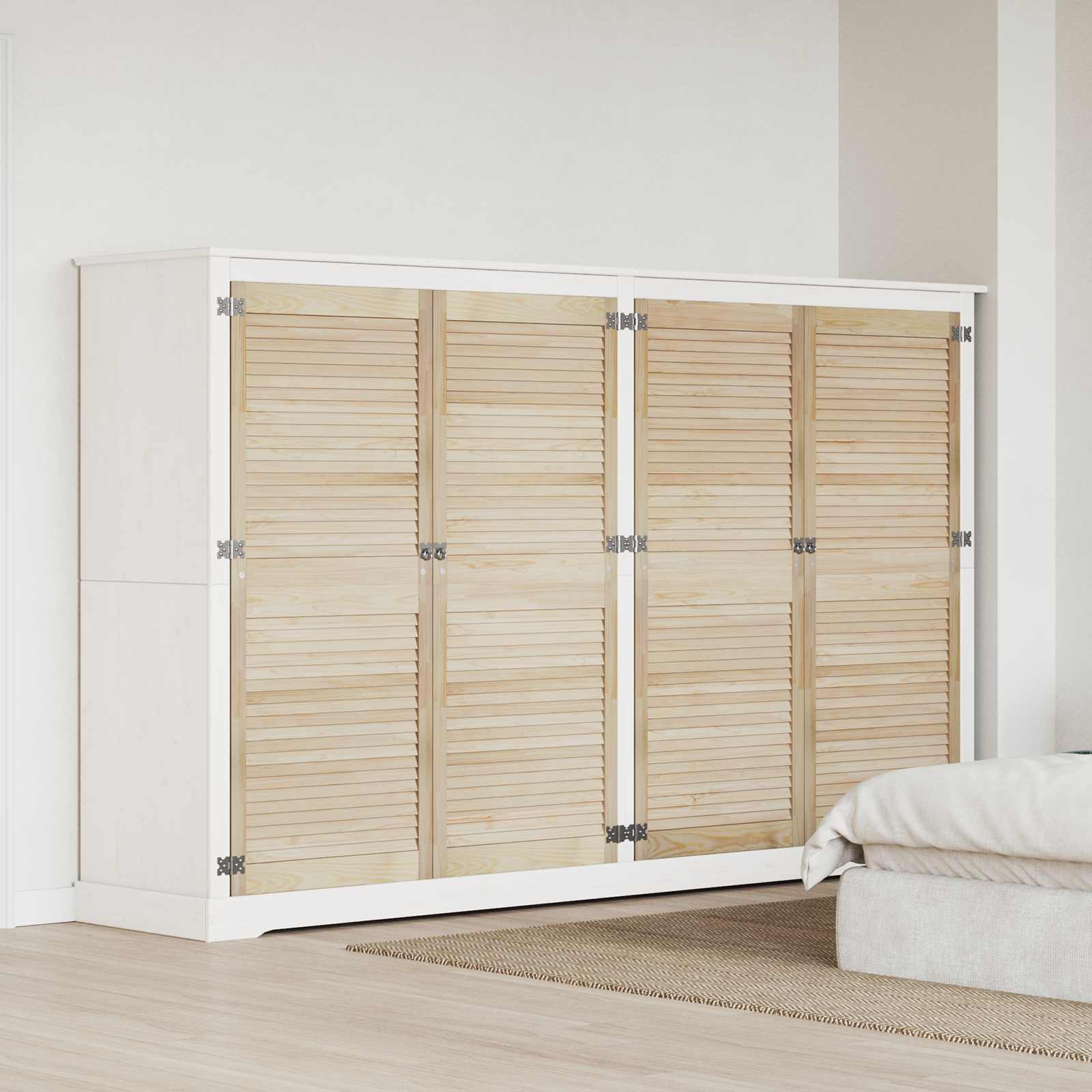 Skåpdörr 4 Pcs Naturfärg Massiv Furu