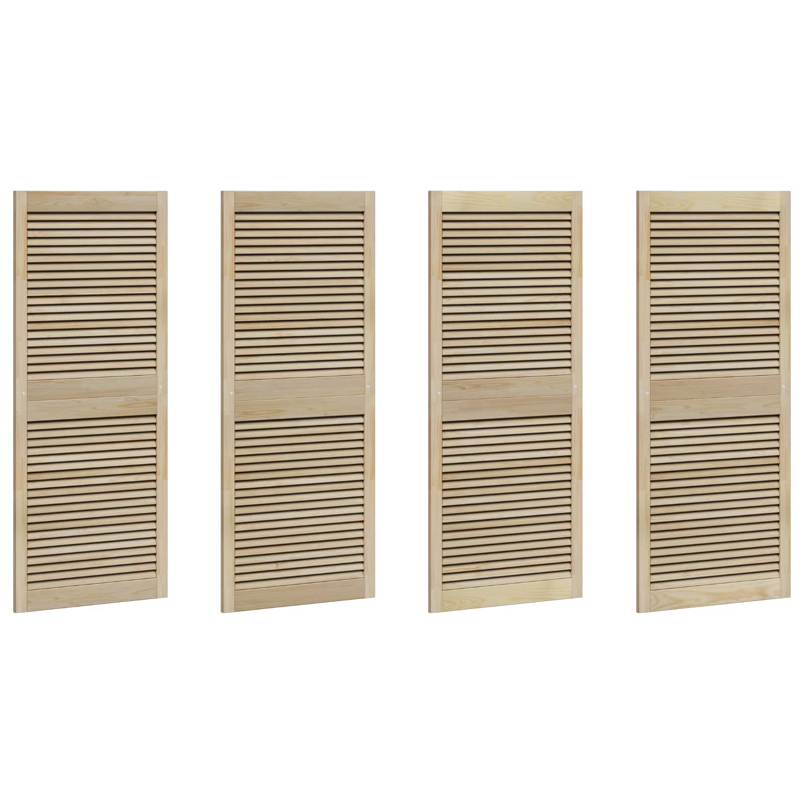 Skåpdörr 4 Pcs Naturfärg Massiv Furu