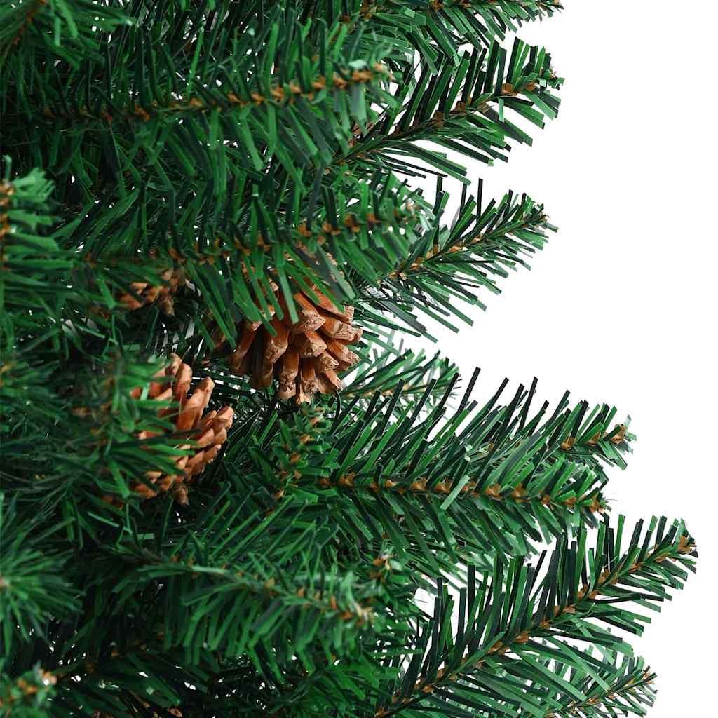 Smal Julgran med 150 LED-lampor Grön 150 Cm PVC och Solid Furu