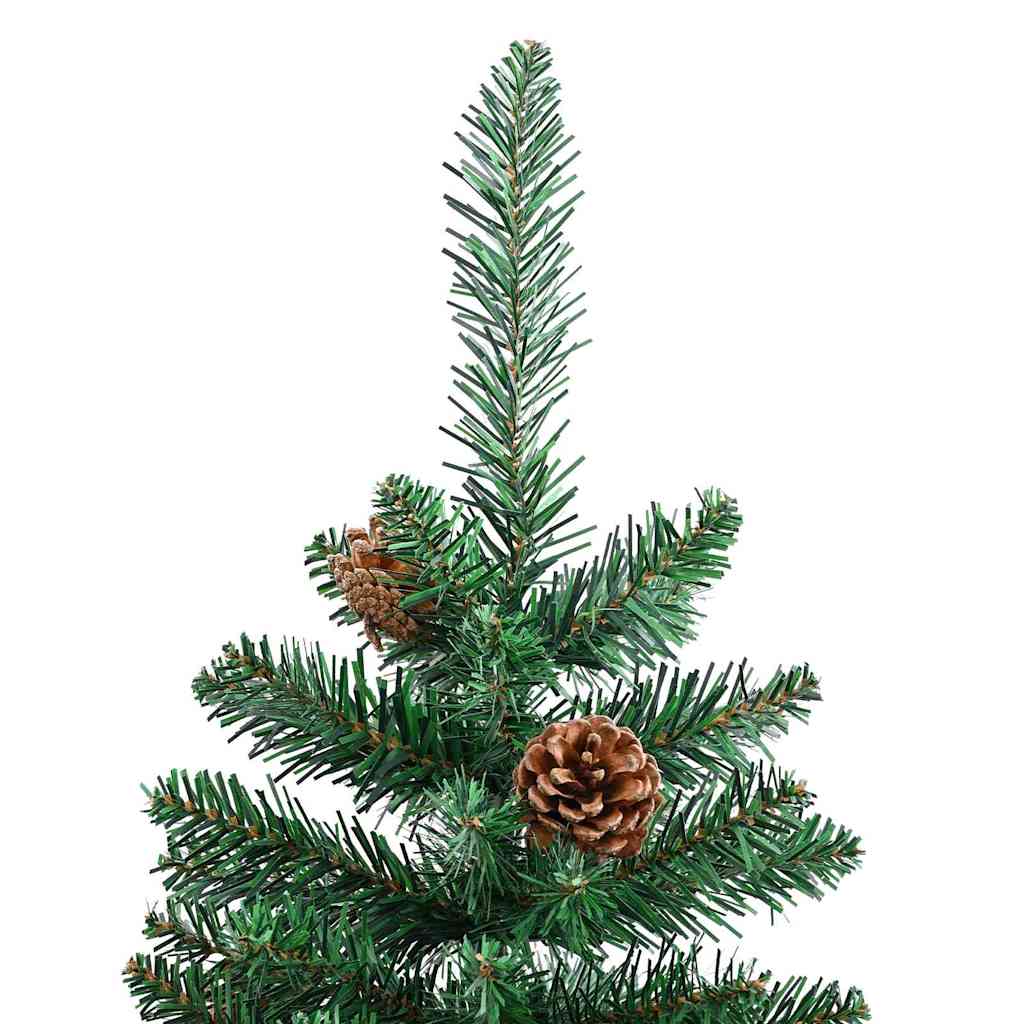 Smal Julgran med 150 LED-lampor Grön 150 Cm PVC och Solid Furu
