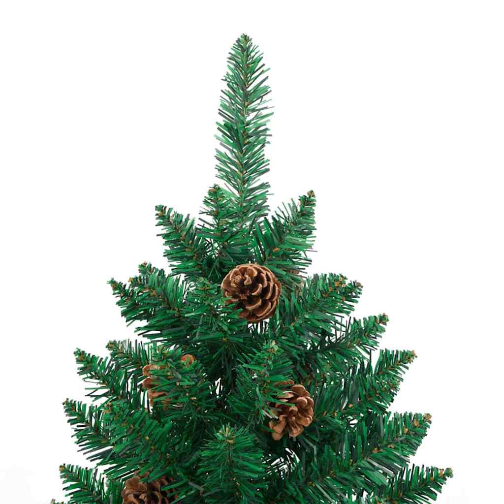 Smal Julgran med 300 LED-lampor Grön 180 Cm PVC och Solid Furu