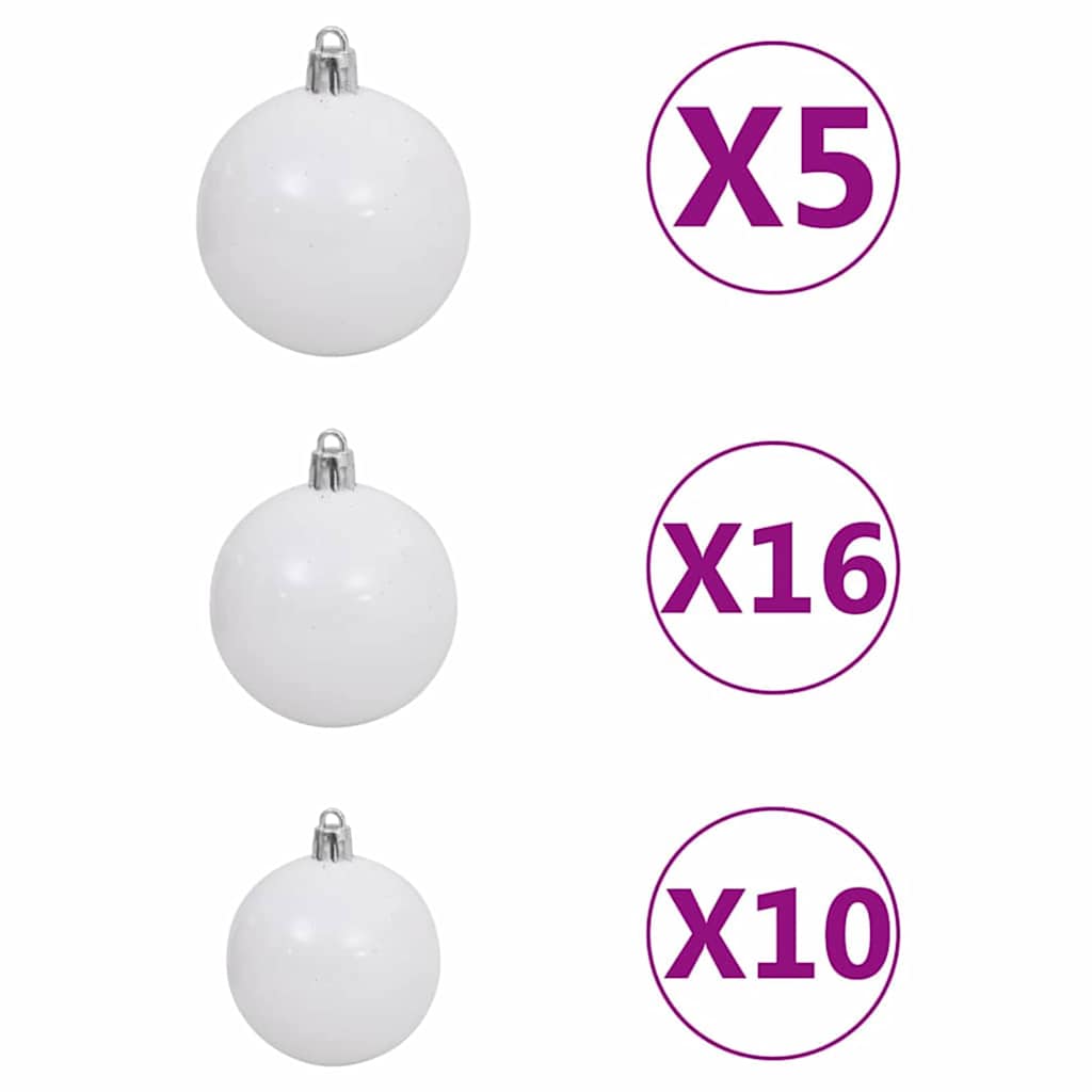 Smal Julgran med 300 LED-lampor Grön 180 Cm PVC och Solid Furu