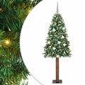 Smal Julgran med 300 LED-lampor Grön 180 Cm PVC och Solid Furu