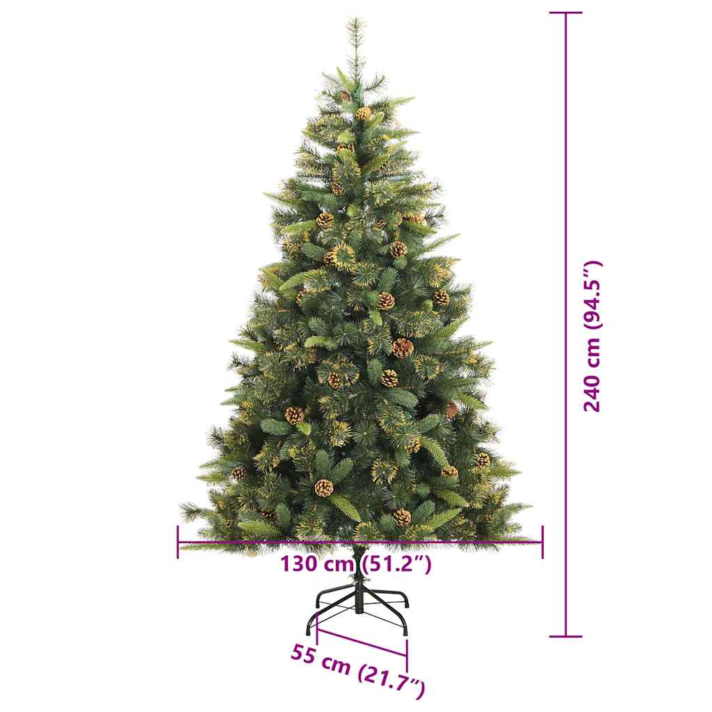 Konstgjord Gångjärnsjulgran med Kottar Grön 240 Cm