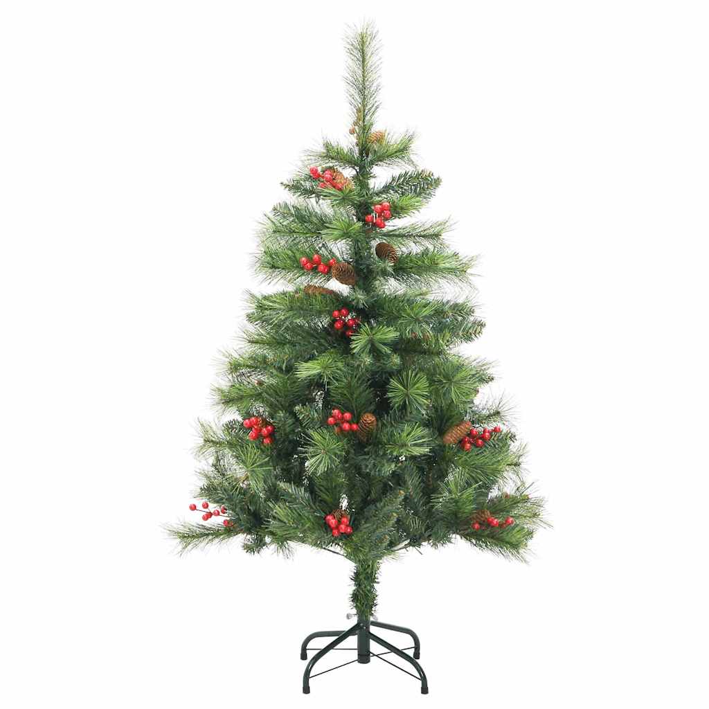 Konstgjord Julgran med LED -remsljus Grön 150 Cm PVC och Metall