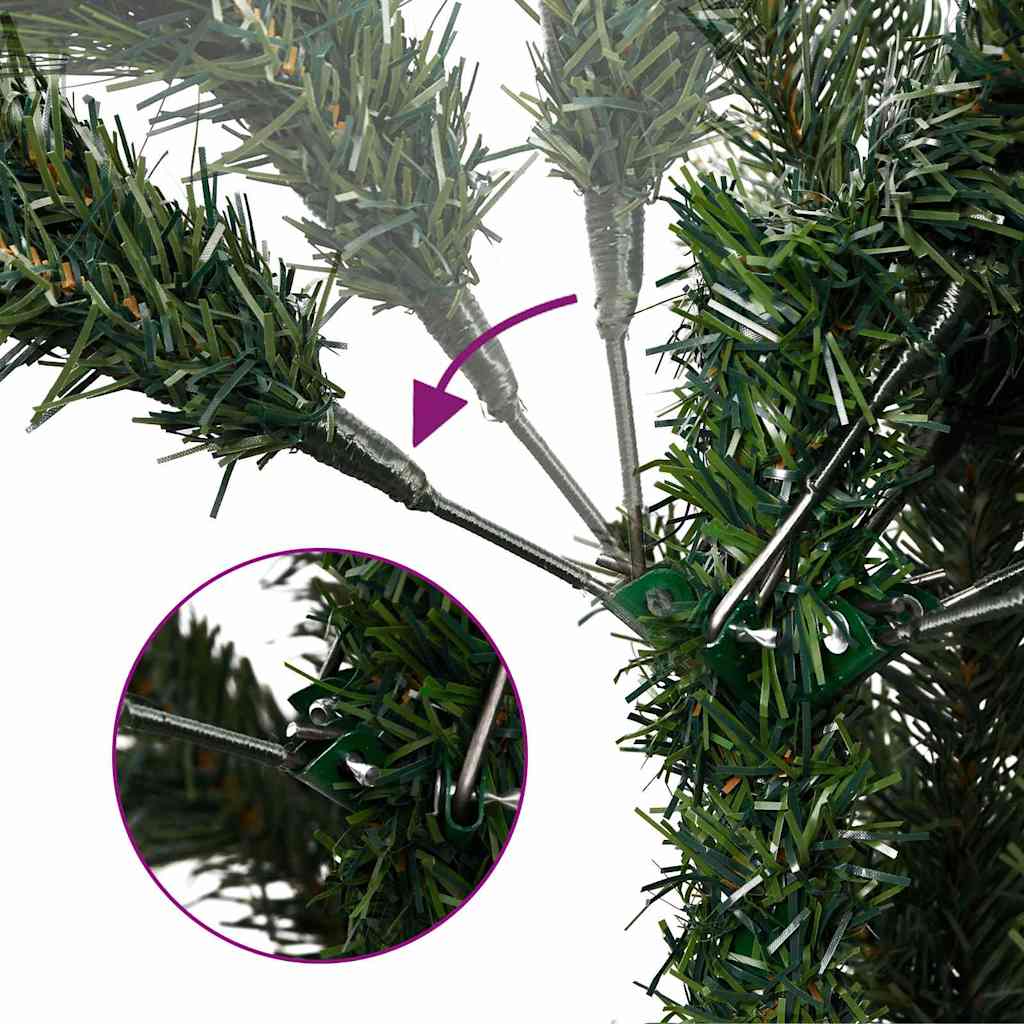 Konstgjord Julgran med LED -remsljus Grön 150 Cm PVC och Metall