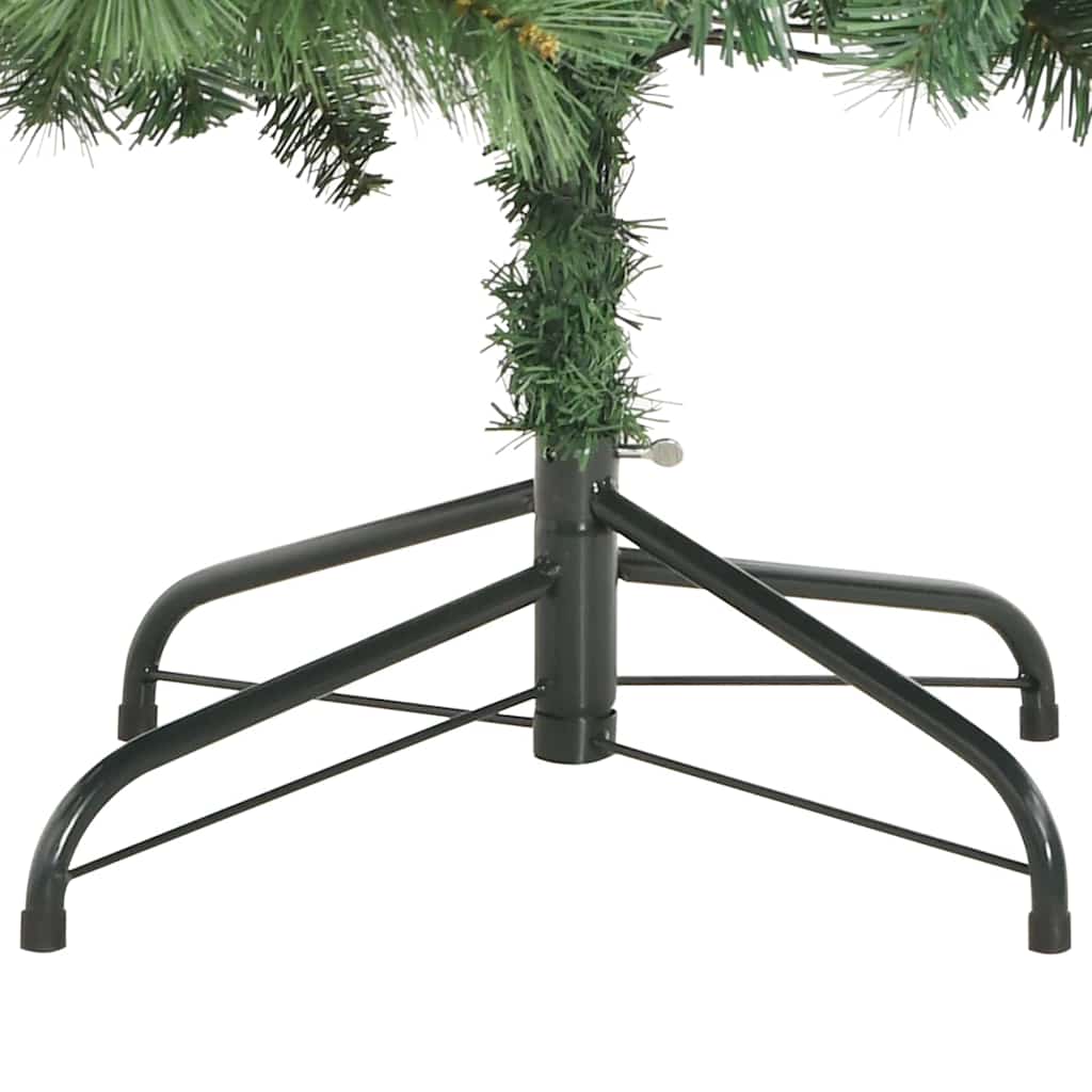 Konstgjord Julgran med LED -remsljus Grön 240 Cm PVC och Metall