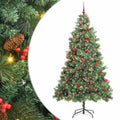 Konstgjord Julgran med LED -remsljus Grön 240 Cm PVC och Metall