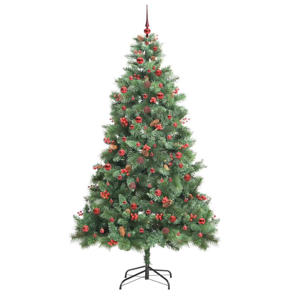 Konstgjord Julgran med LED -remsljus Grön 240 Cm PVC och Metall