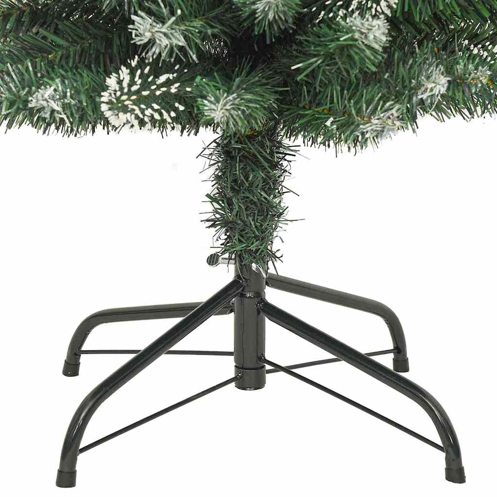 Konstgjort Smalt Julträd med 300 LED-lampor Grön och Vit 180 Cm