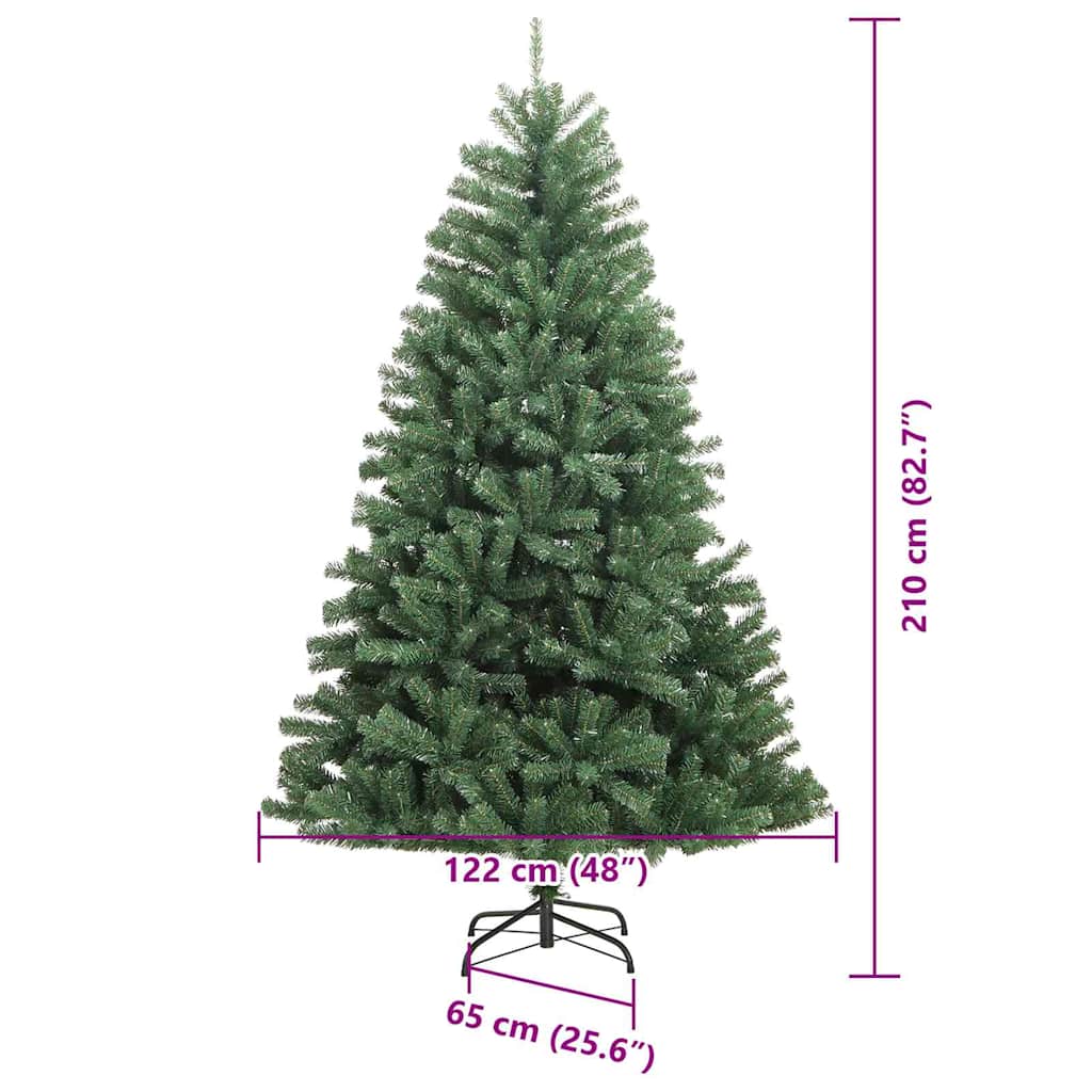 Plast Hingad Julgran med Stativ Grön 210 Cm PVC och Stål