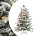 Plast Hingad Julgran med LED -remsljus Vit 120 Cm PE och PVC