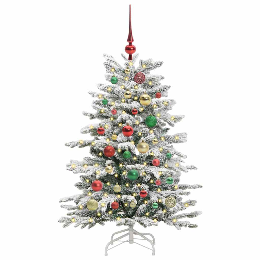 Plast Hingad Julgran med LED -remsljus Vit 120 Cm PE och PVC