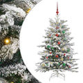 Plast Hingad Julgran med LED -remsljus Vit 150 Cm PE och PVC