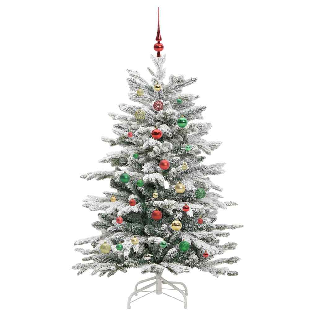 Plast Hingad Julgran med LED -remsljus Vit 150 Cm PE och PVC