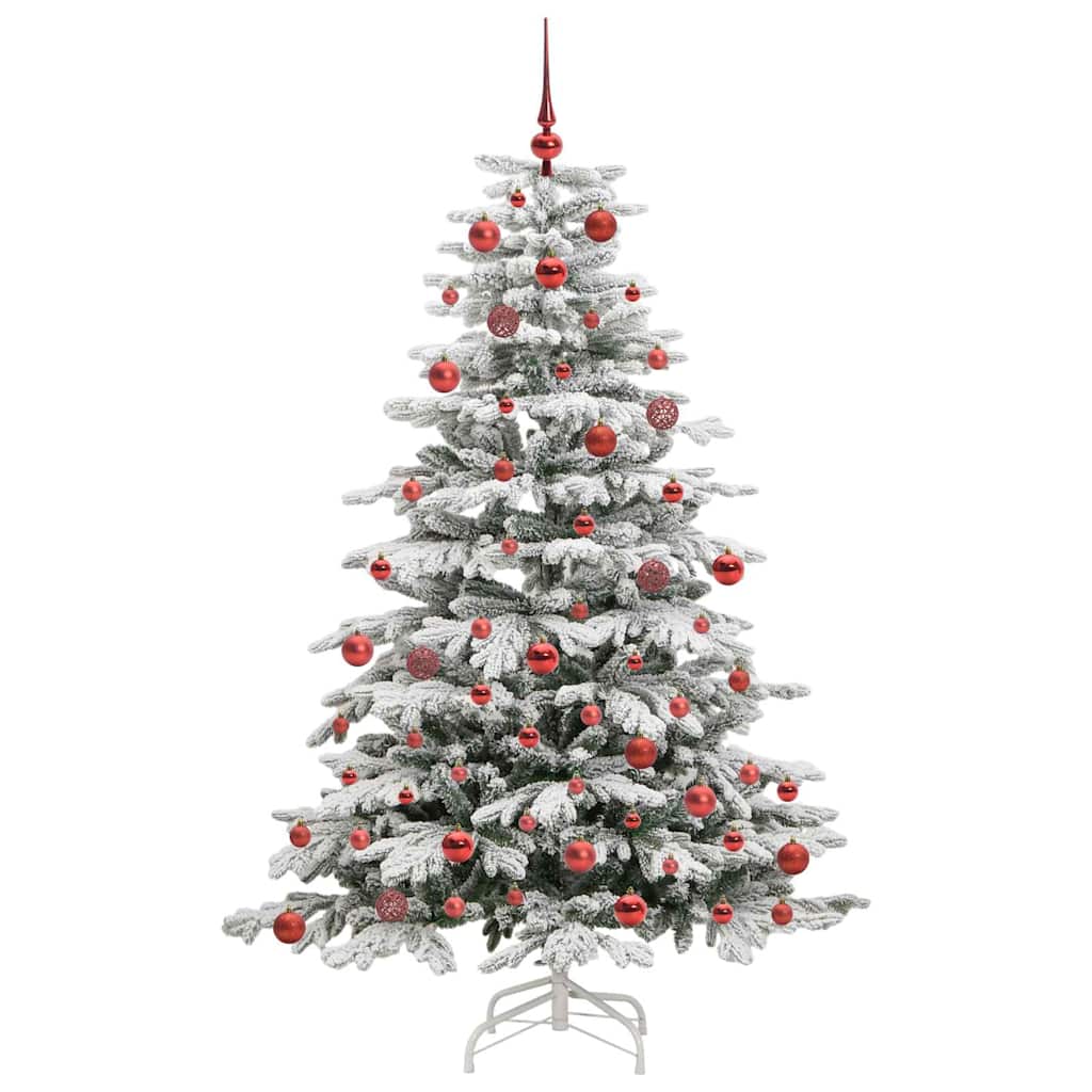 Plast Hingad Julgran med LED -remsljus Vit 180 Cm PE och PVC