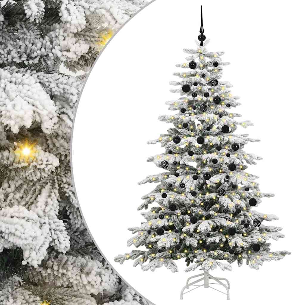 Plast Hingad Julgran med LED -remsljus Vit 210 Cm PE och PVC