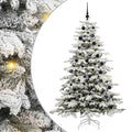 Plast Hingad Julgran med LED -remsljus Vit 210 Cm PE och PVC
