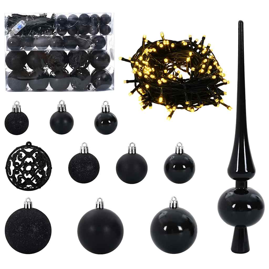 Plast Hingad Julgran med LED -remsljus Vit 210 Cm PE och PVC