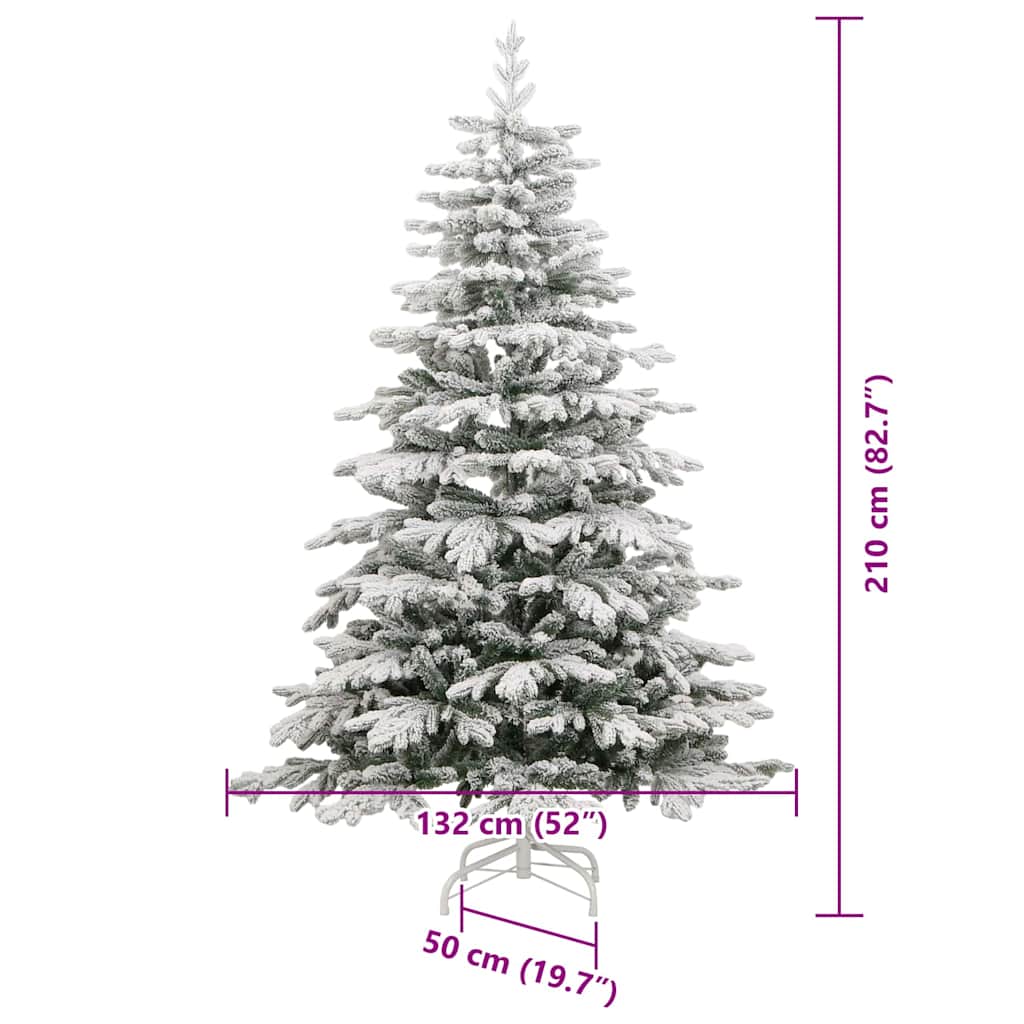Plast Hingad Julgran med LED -remsljus Vit 210 Cm PE och PVC
