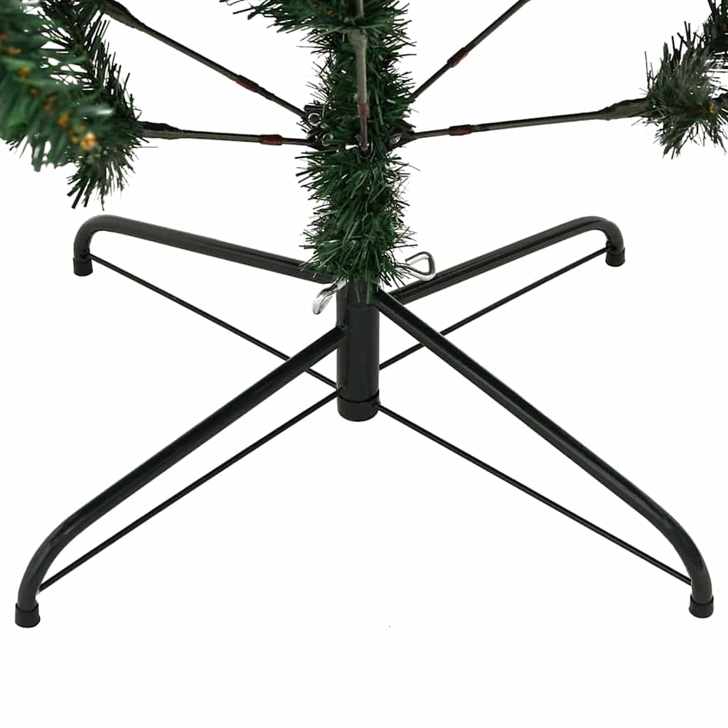 Konstgjort Fällbart Julträd 150 LEDs Grön 120 Cm PVC och PE