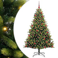 Konstigt Hinged Julgran 300 LEDs Grön 180 Cm PVC och PE