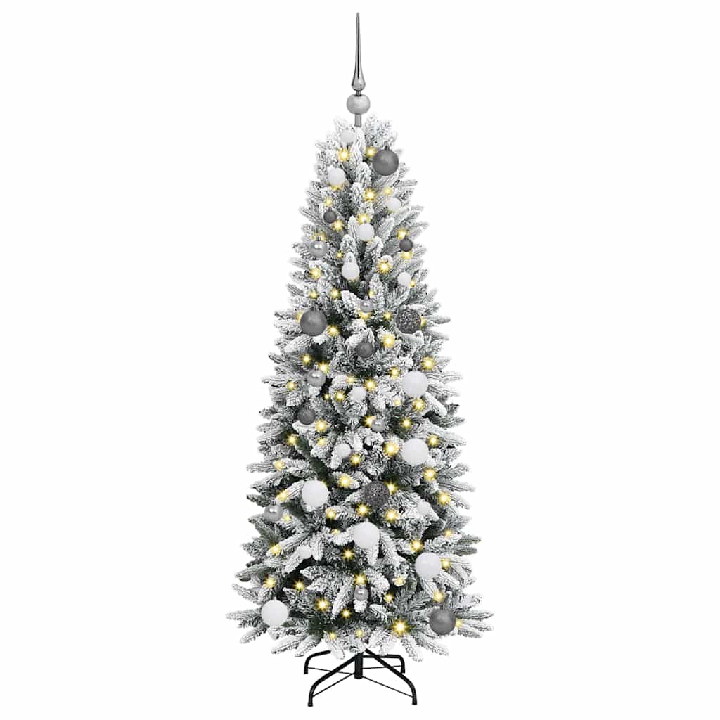 Konstgjord Julgran Vit 150 Cm PVC, Plast, Stål och PE