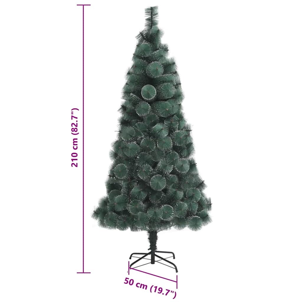 Konstgjord Förbelyst Julgran med Bollsats Grön 210 Cm