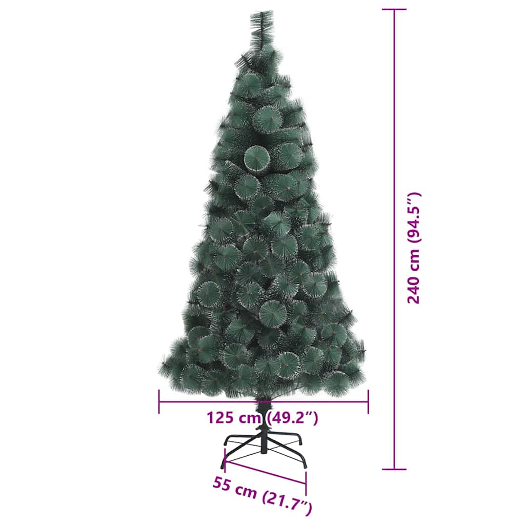 Konstgjord Förbelyst Julgran med Bollsats Grön 240 Cm PET