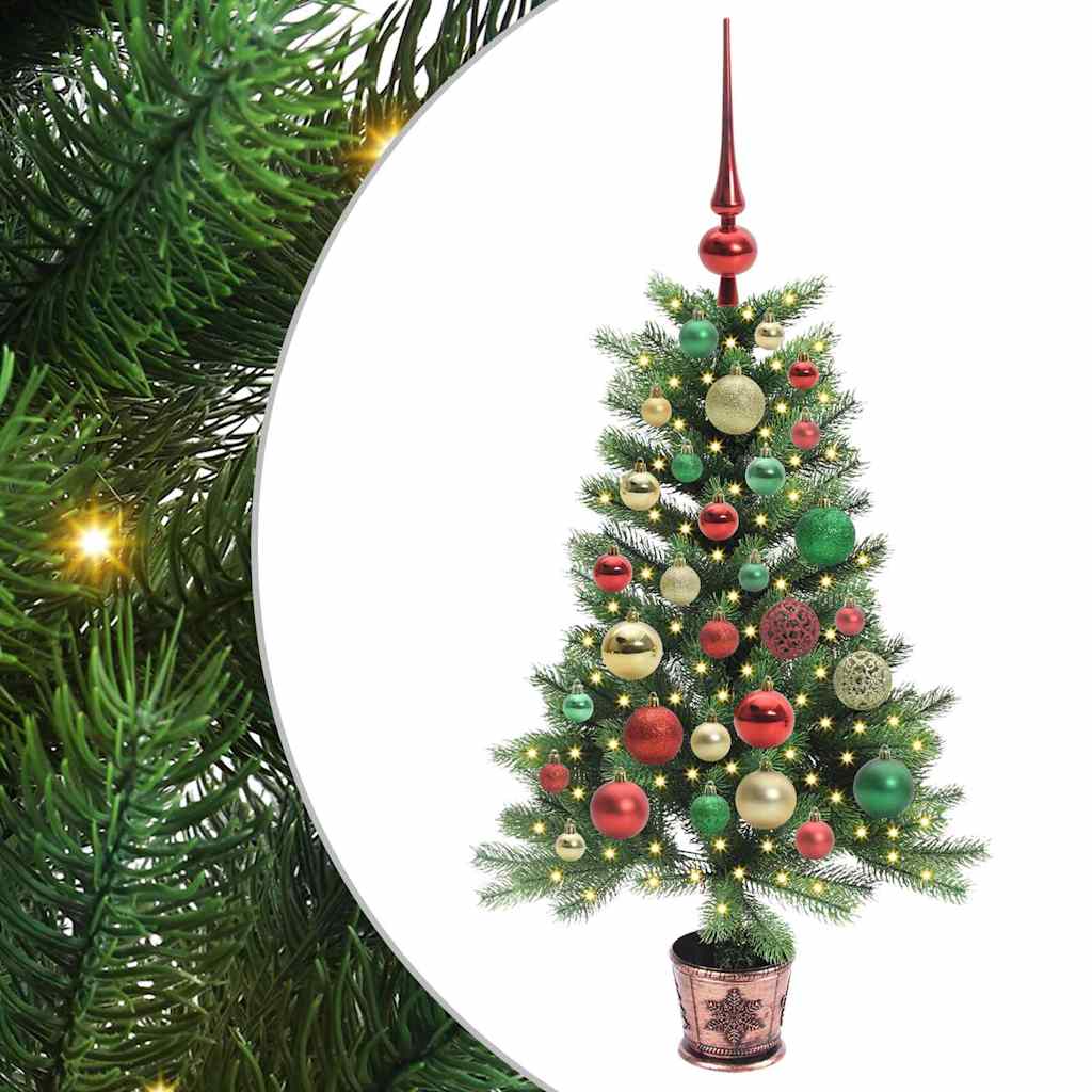 Julgran med 150 LED-lampor med Stativ Grön 65 Cm PE