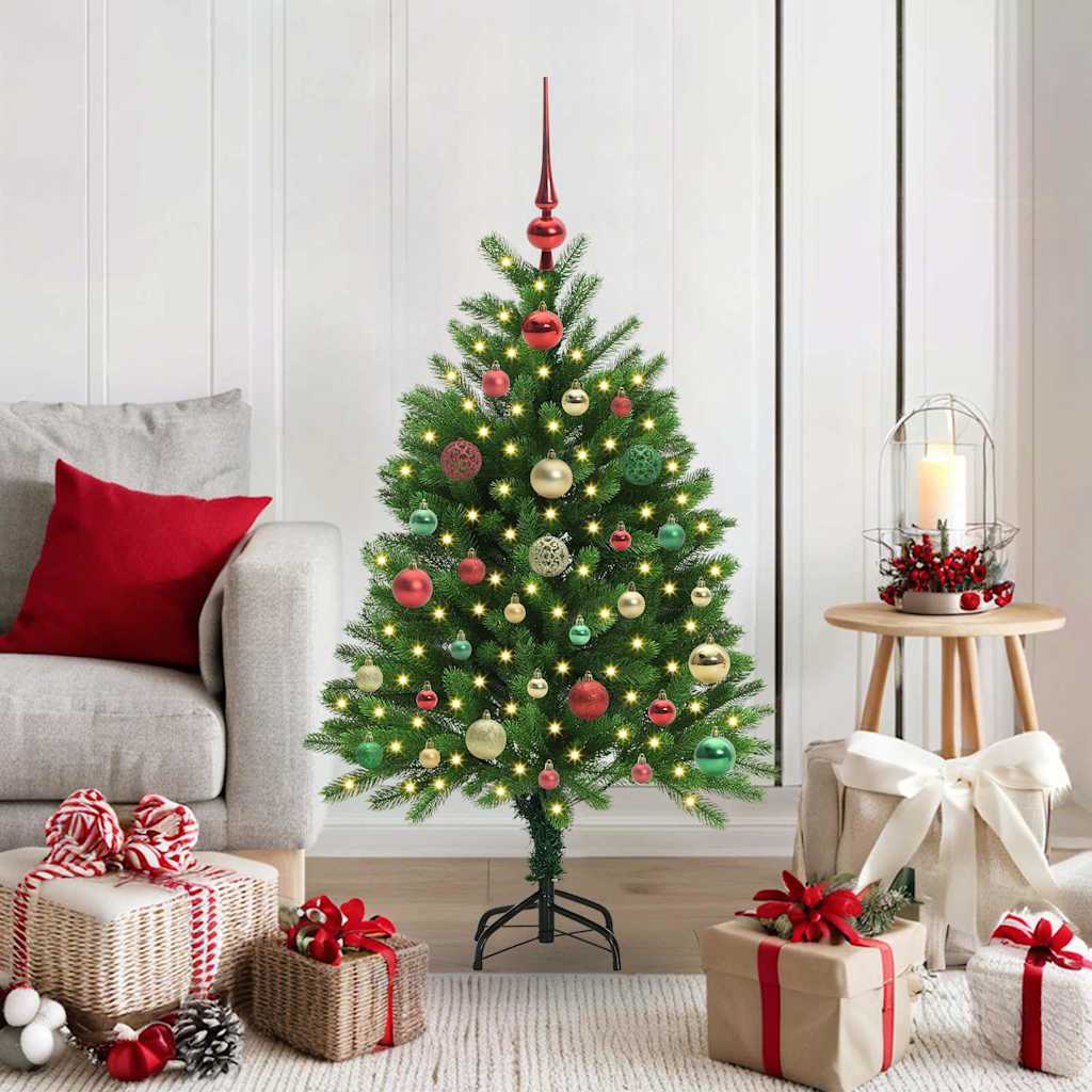 Julgran med 150 LED-lampor med Stativ Grön 65 Cm PE