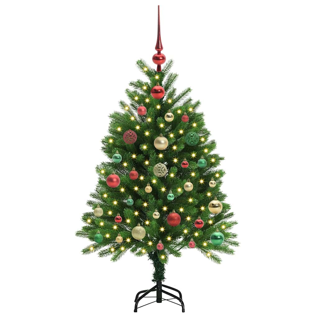 Julgran med 150 LED-lampor med Stativ Grön 65 Cm PE