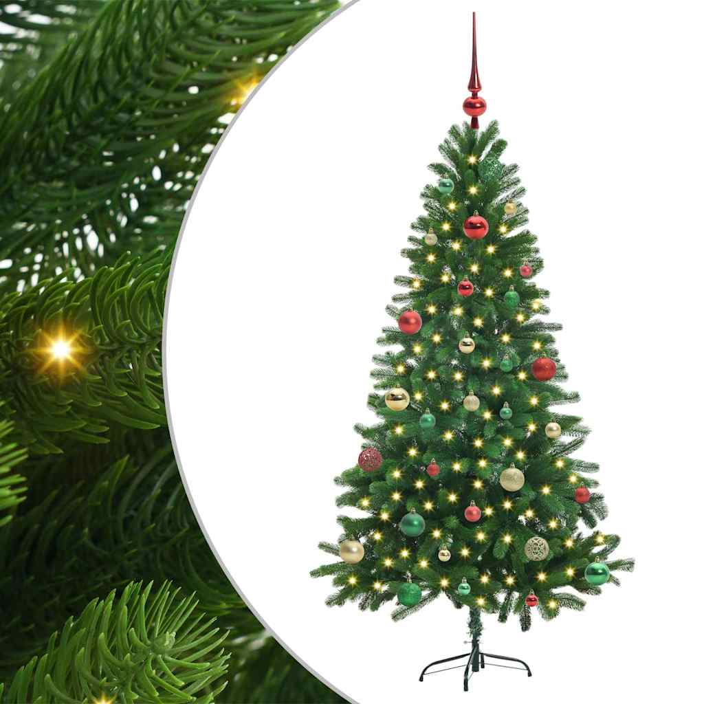 Julgran med 150 LED-lampor med Stativ Grön 65 Cm PE