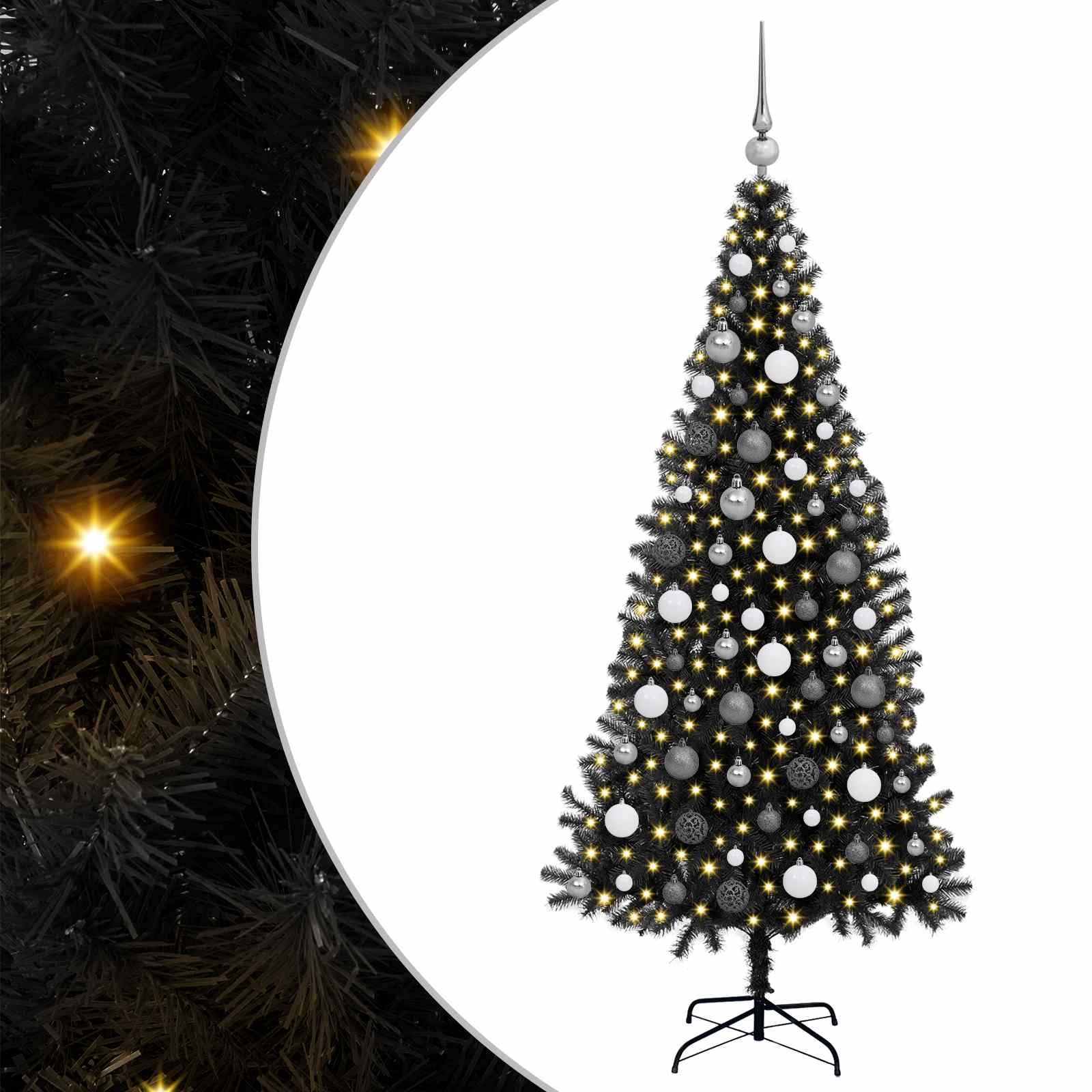 Julgran med 300 LED-lampor med Stativ 180 Cm PE