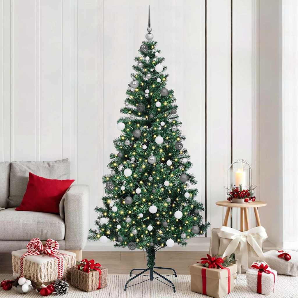 Konstgjord Förbelyst Julgran 210 Cm PVC
