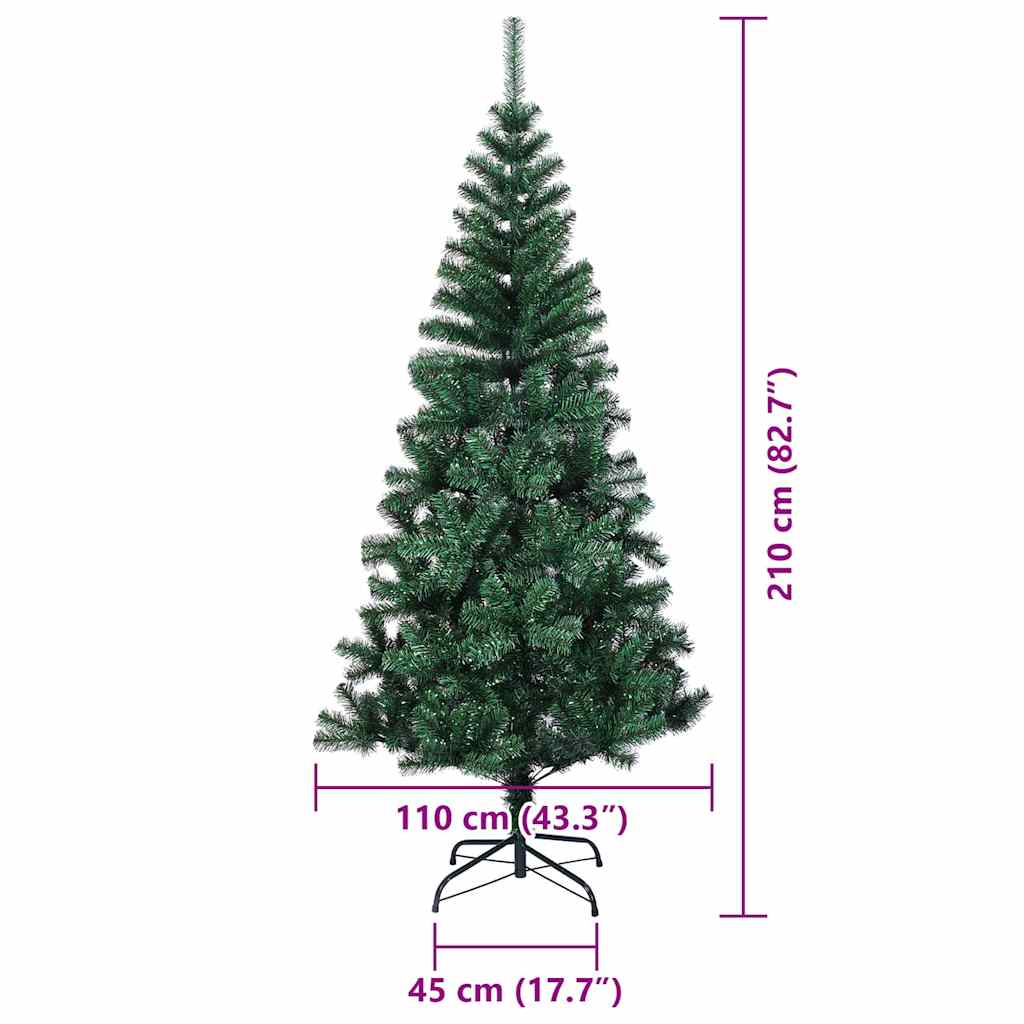 Konstgjord Förbelyst Julgran 210 Cm PVC
