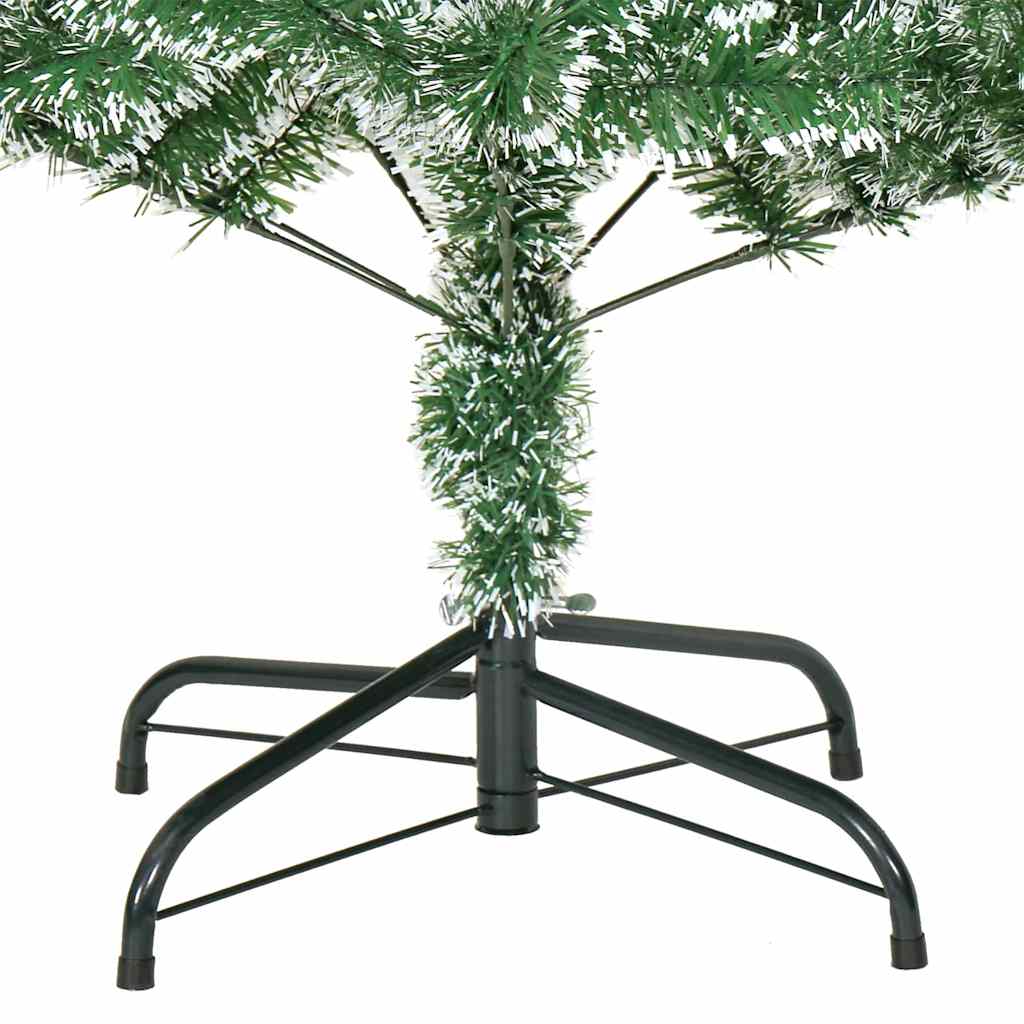 Konstgjord Julgran Snöflockad med LED Ljus Grön och Vit 210 Cm