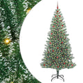 Konstgjord Julgran Snöflockad med LED Ljus Grön och Vit 240 Cm