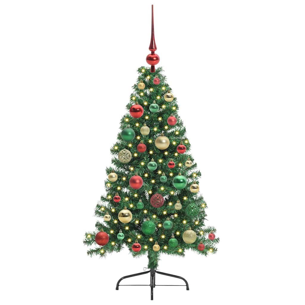 Konstgjord Förbelyst Julgran med 150 LED-lampor 120 Cm PVC