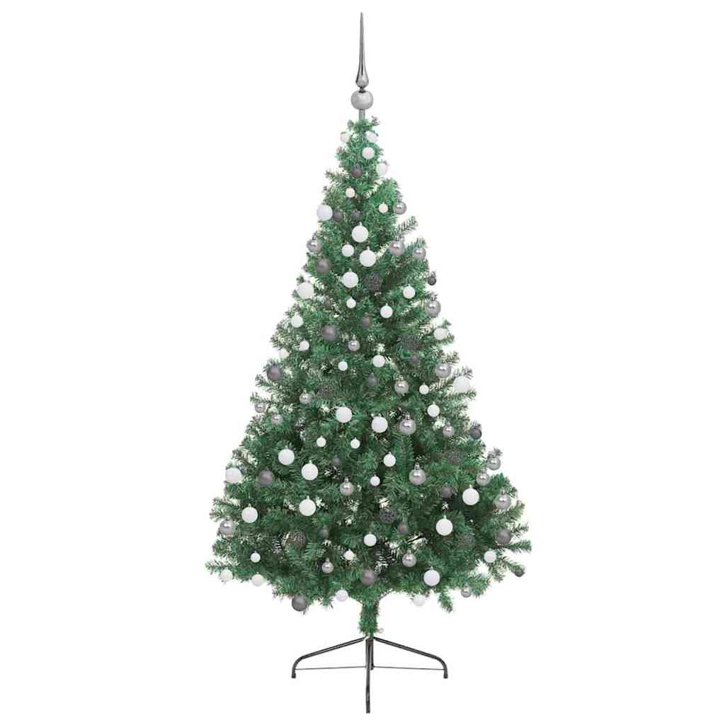 Konstgjord Förbelyst Julgran med 300 LED-lampor 180 Cm PVC