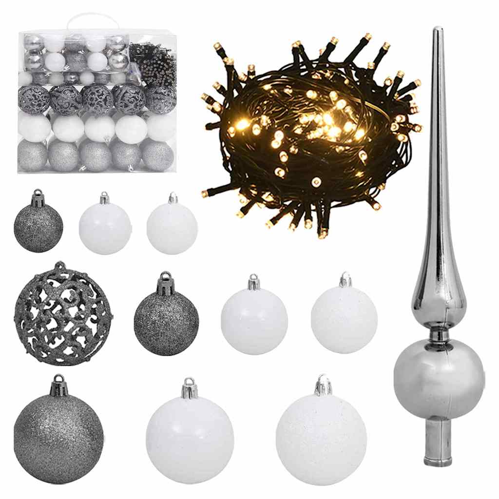 Konstgjord Förbelyst Julgran med 300 LED-lampor 180 Cm PVC