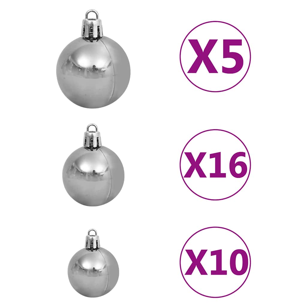 Konstgjord Förbelyst Julgran med 300 LED-lampor 180 Cm PVC