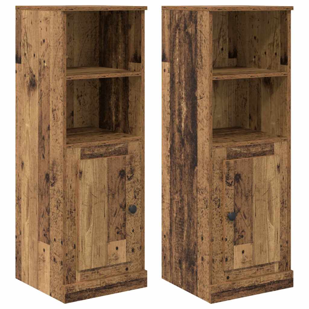 Skåp med Låda 2 Pcs Gammalt Trä Konstruerat Trä