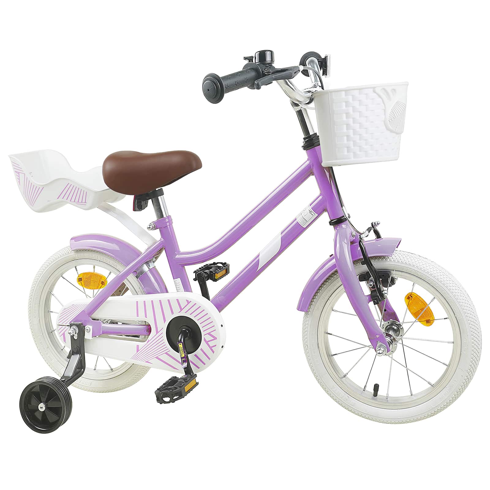 Barncykel 14 Tum Från 3-5 År Gammal Lila Stål