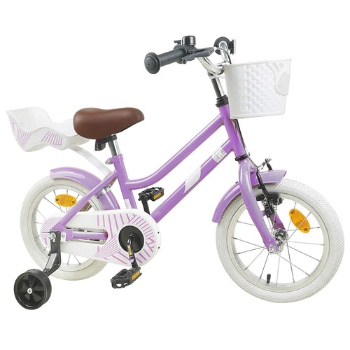 Barncykel 14 Tum Från 3-5 År Gammal Lila Stål