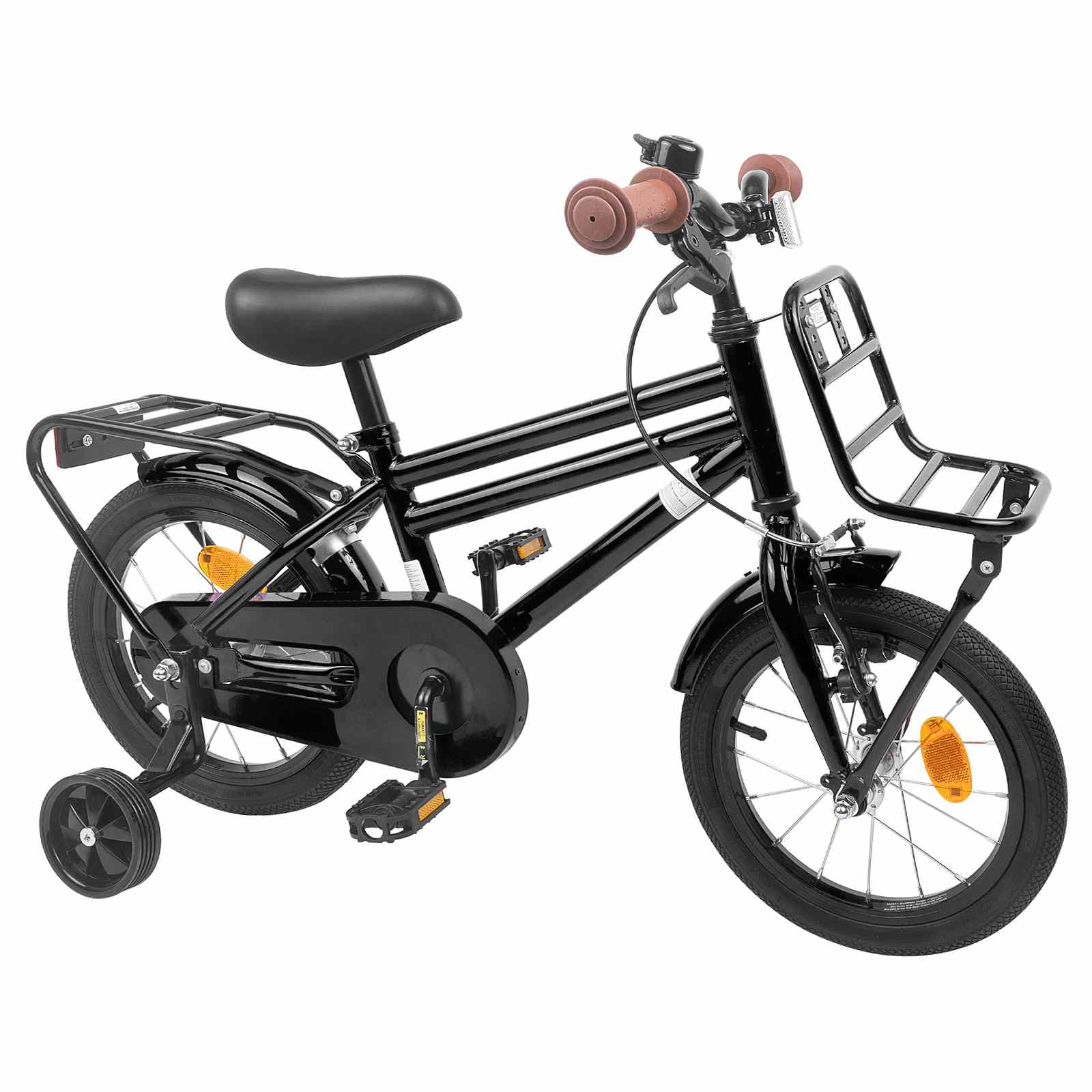 Barncykel 14 Tum Från 3-5 År Gammal Svart Stål