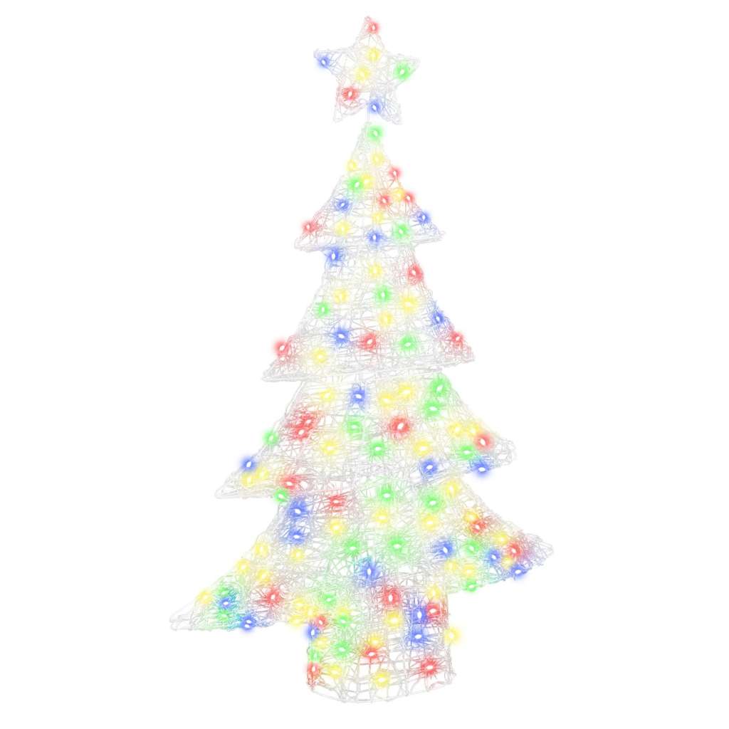 Julgran 100 Led-Lampor Flerfärgsdesign 120 Cm Akryl Flerfärgad Glas
