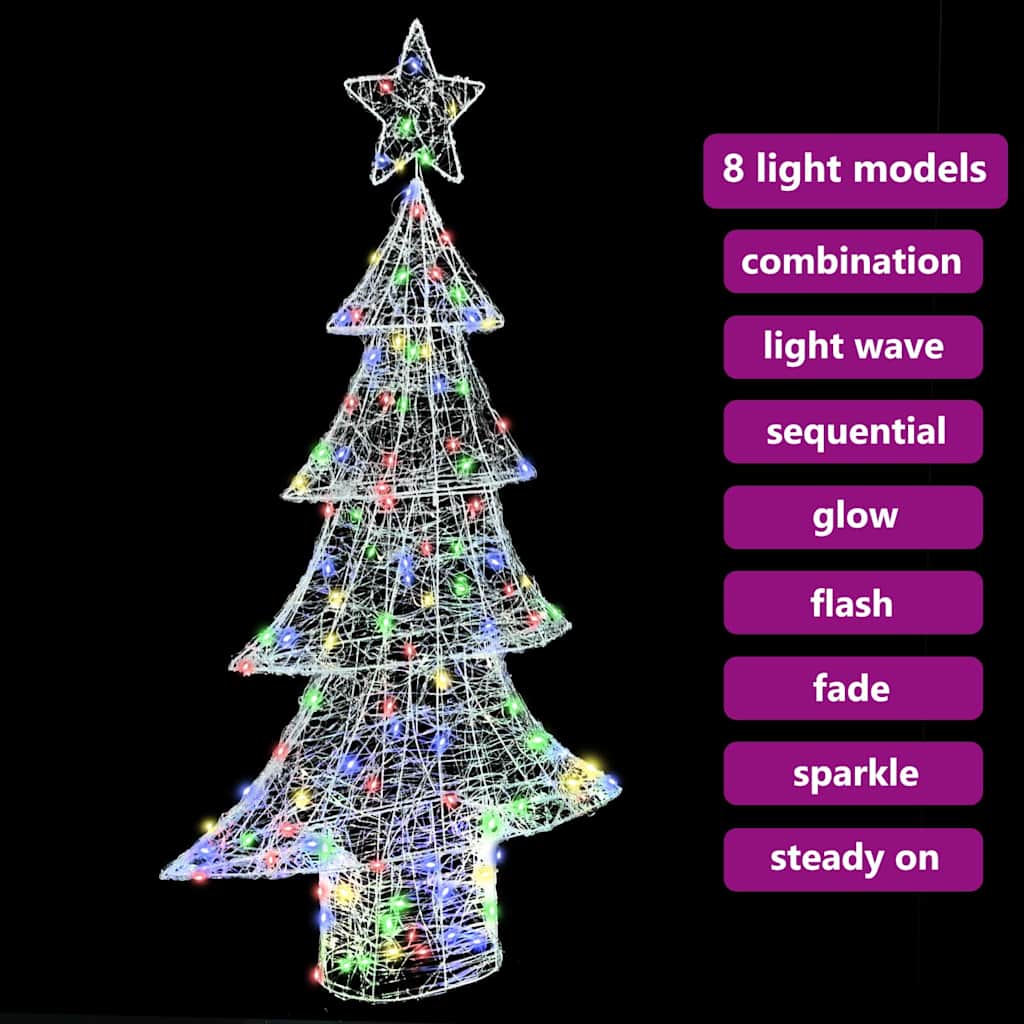 Julgran 160 Led-Lampor Flerfärgsdesign 150 Cm Akryl