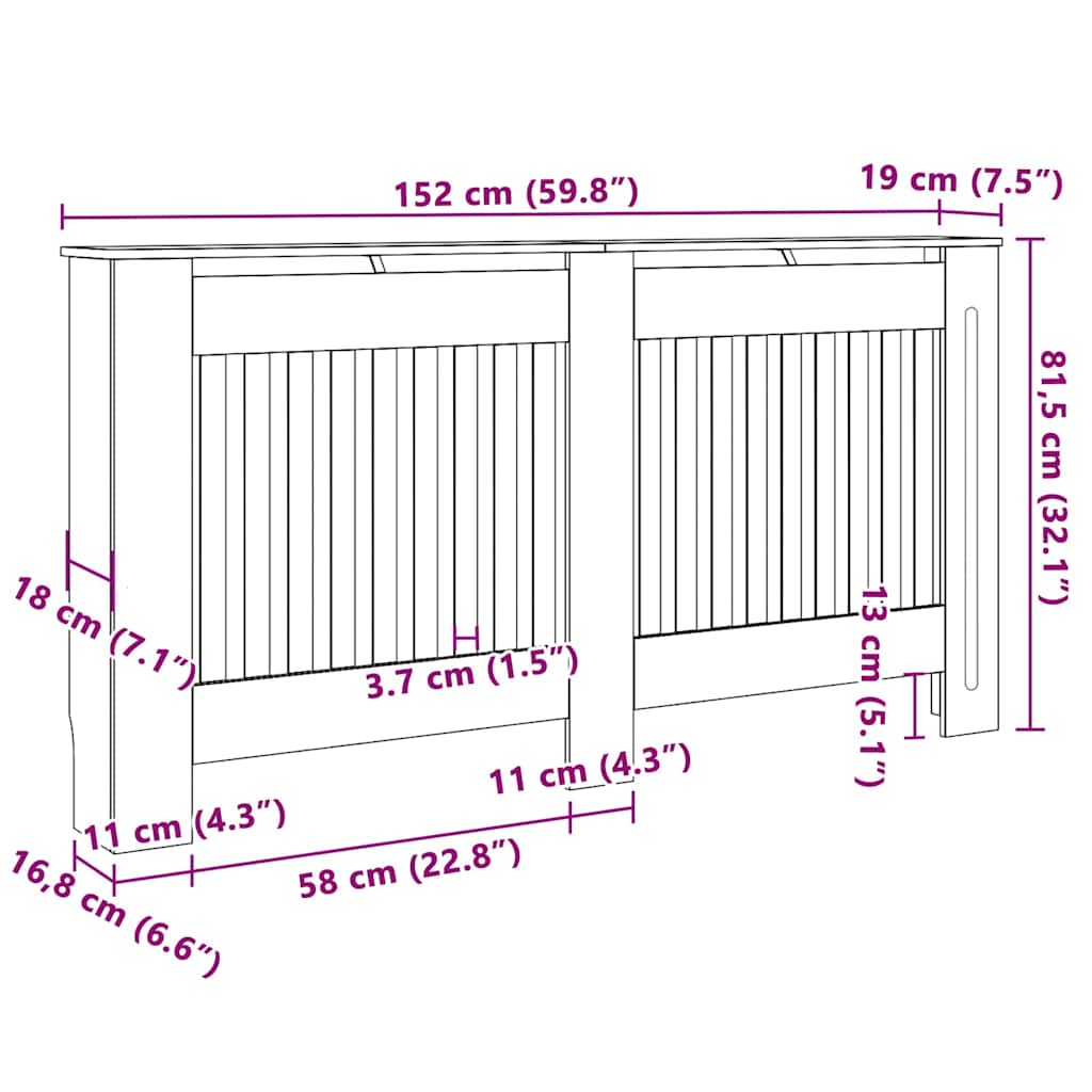 Radiatorlock 2 Pcs Konstruerat Trä